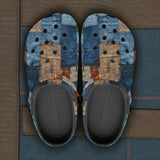 Classic Clogs Blue and Brown Denim Patchwork