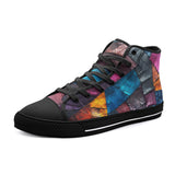 High-Top Canvas Shoes Colorful Leather Patchwork