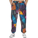 Men's Sweatpants Colorful Leather Patchwork