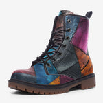 Leather Boots Colorful Leather Patchwork