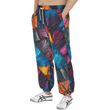 Men's Sweatpants Colorful Leather Patchwork