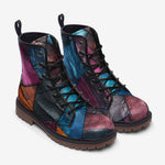 Leather Boots Colorful Leather Patchwork