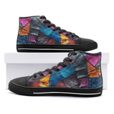 High-Top Canvas Shoes Colorful Leather Patchwork