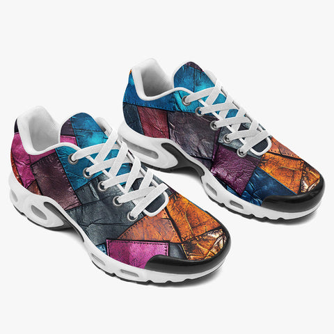 Air Cushion Sneakers Colorful Leather Patchwork