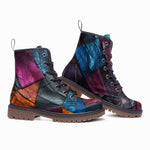 Leather Boots Colorful Leather Patchwork