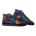 High-Top Canvas Shoes Colorful Leather Patchwork