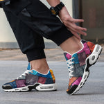 Air Cushion Sneakers Colorful Leather Patchwork