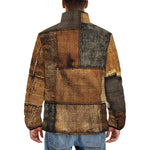 Down-Padded Puffer Jacket Grunge Cloth Patchwork Print