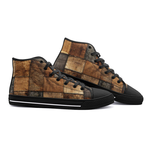 High-Top Canvas Shoes Grunge Cloth Patchwork