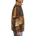 Down-Padded Puffer Jacket Grunge Cloth Patchwork Print