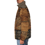 Down-Padded Puffer Jacket Grunge Cloth Patchwork Print
