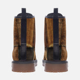 Leather Boots Grunge Cloth Patchwork