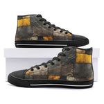 High-Top Canvas Shoes Old Fabric Patchwork Art