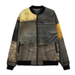 Bomber Jacket Old Fabric Patchwork Art