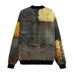 Bomber Jacket Old Fabric Patchwork Art