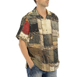 Hawaiian Shirt Old Burlap Patchwork