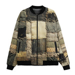 Bomber Jacket Old Burlap Patchwork