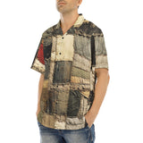 Hawaiian Shirt Old Burlap Patchwork