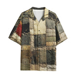 Hawaiian Shirt Old Burlap Patchwork