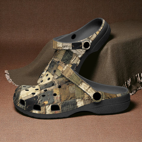 Classic Clogs Old Burlap Patchwork