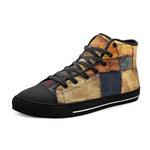 High-Top Canvas Shoes Abstract Cloth Patchwork