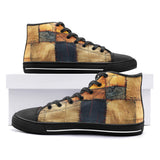 High-Top Canvas Shoes Abstract Cloth Patchwork