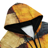 Men's Zip Up Hoodie Abstract Cloth Patchwork