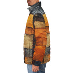 Down-Padded Puffer Jacket Abstract Cloth Patchwork Print