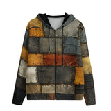 Men's Zip Up Hoodie Surrealistic Colorful Patchwork