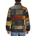 Down-Padded Puffer Jacket Surrealistic Colorful Patchwork Print