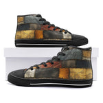 High-Top Canvas Shoes Surrealistic Colorful Patchwork