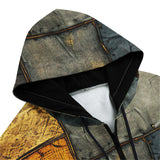 Men's Zip Up Hoodie Surrealistic Colorful Patchwork