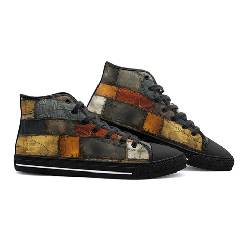 High-Top Canvas Shoes Surrealistic Colorful Patchwork