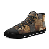 High-Top Canvas Shoes Old Jeans Patchwork