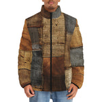Down-Padded Puffer Jacket Old Jeans Patchwork Print