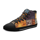 High-Top Canvas Shoes Tattered Fabric Patchwork