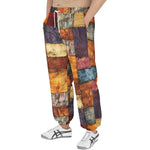 Men's Sweatpants Tattered Fabric Patchwork