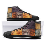 High-Top Canvas Shoes Tattered Fabric Patchwork