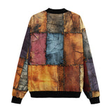 Bomber Jacket Tattered Fabric Patchwork