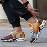 Air Cushion Sneakers Tattered Fabric Patchwork