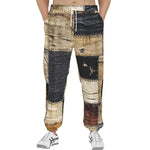 Men's Sweatpants Vintage Rustic Cloth Patchwork