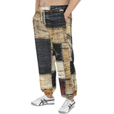 Men's Sweatpants Vintage Rustic Cloth Patchwork