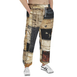 Men's Sweatpants Vintage Rustic Cloth Patchwork