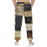 Men's Sweatpants Vintage Rustic Cloth Patchwork