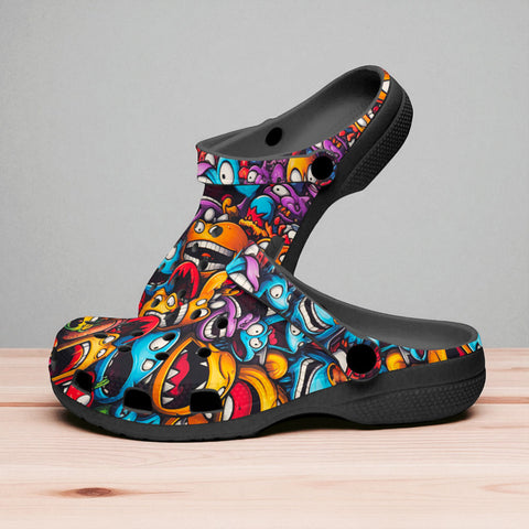 Classic Clogs Grotesques Monster Faces Collage