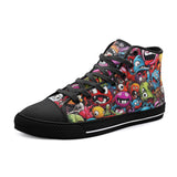 High-Top Canvas Shoes Colorful Monsters Graffiti