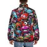 Down-Padded Puffer Jacket Colorful Monsters Graffiti