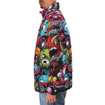 Down-Padded Puffer Jacket Colorful Monsters Graffiti