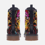 Leather Boots Colorful Monsters Graffiti