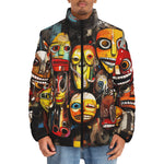 Down-Padded Puffer Jacket Expressive Masks Totems